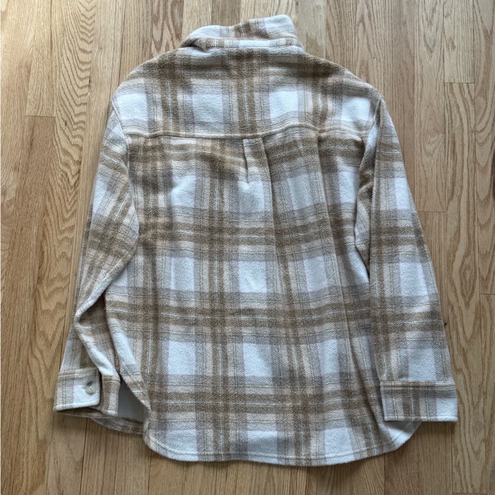 American Eagle Outfitters Tan and brown and whitePlaid Shirt - Picture 3 of 3